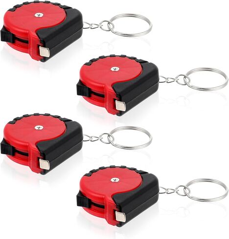 4 Pcs Mini Keychain Tape Measure 3Ft Retractable Measuring Tape Portable Pocket Measurement Tape with Stable Slide Lock Measuring Tape Ruler for Body Measuring Easy Read Metric/Inch in Saudi Arabia