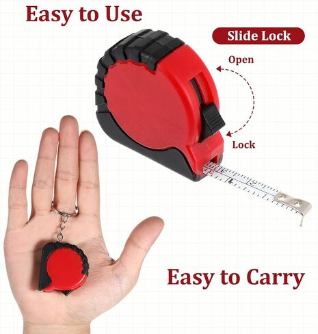 4 Pcs Mini Keychain Tape Measure 3Ft Retractable Measuring Tape Portable Pocket Measurement Tape with Stable Slide Lock Measuring Tape Ruler for Body Measuring Easy Read Metric/Inch in Saudi Arabia