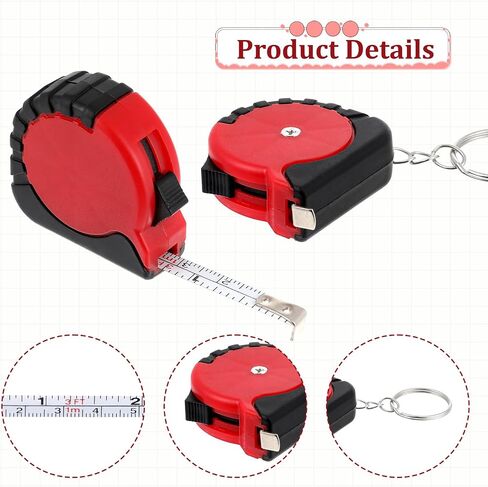 4 Pcs Mini Keychain Tape Measure 3Ft Retractable Measuring Tape Portable Pocket Measurement Tape with Stable Slide Lock Measuring Tape Ruler for Body Measuring Easy Read Metric/Inch in Saudi Arabia