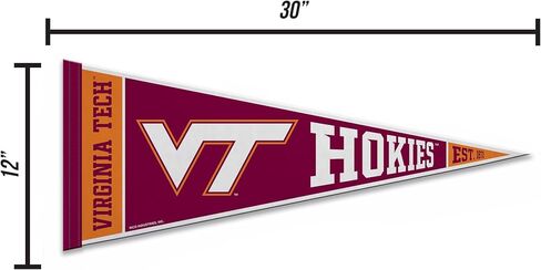 Rico Industries NCAA Virginia Tech Hokies Rally 12" x 30" Felt Wall Décor Pennant - Great for Home/Bed Room/Man Cave Décor in Saudi Arabia