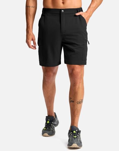 Pudolla Men's Hiking Cargo Shorts 7" Lightweight Quick Dry Casual Work Shorts for Men Summer Travel Golf with 5 Pockets in Kuwait