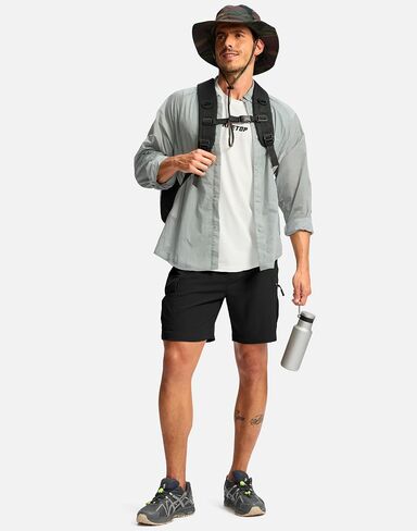Pudolla Men's Hiking Cargo Shorts 7" Lightweight Quick Dry Casual Work Shorts for Men Summer Travel Golf with 5 Pockets in Kuwait