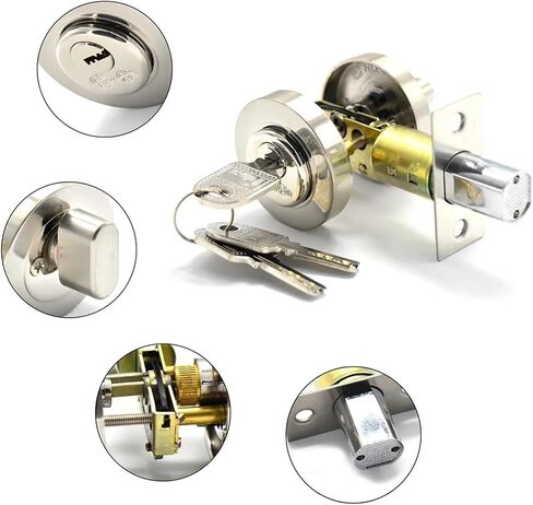 Stainless Door Lock Deadbolt Round Knob MMS241 C 1Pcs(Stainless Steel) in Saudi Arabia