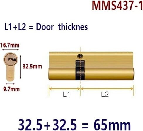 Brass Door Handle Lock Cylinder 7 Keys for Bedroom Bathroom Interior Front Door Home Hardware DIY MS437 A 1Pcs(80mm C) in Saudi Arabia
