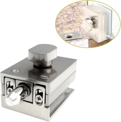 Glass Sliding Door Latch for Bathroom Office Hotel Home DIY Hardware MMS489 I 1Pcs(Mirror Effect B) in Saudi Arabia