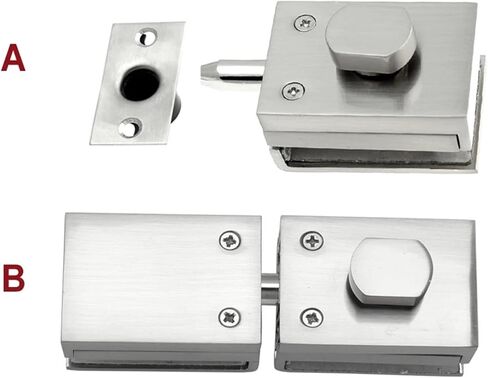 Glass Sliding Door Latch for Bathroom Office Hotel Home DIY Hardware MMS489 I 1Pcs(Mirror Effect B) in Saudi Arabia