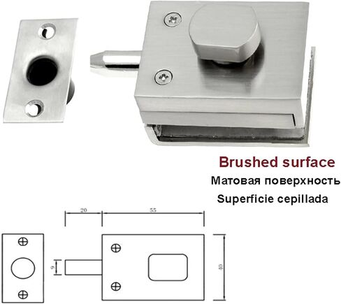 Glass Sliding Door Latch for Bathroom Office Hotel Home DIY Hardware MMS489 I 1Pcs(Mirror Effect B) in Saudi Arabia
