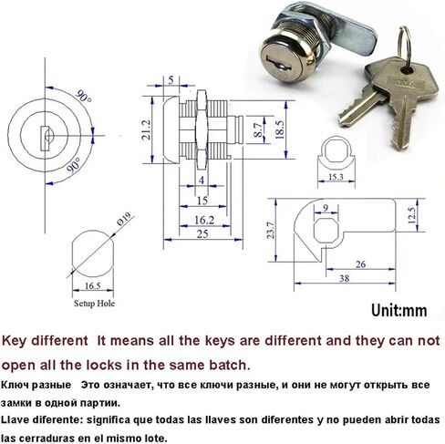 Cash Box Cam Lock Machine Cash Drawer DIY Furniture Hardware 1015 A(F - Different Key) in Saudi Arabia