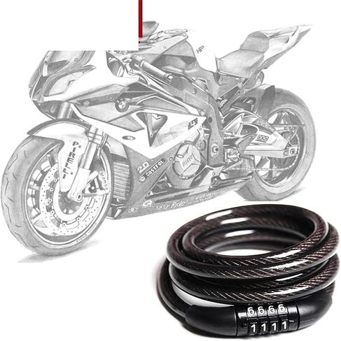 Bike Motorcycle Chian Lock 4 Digital Code Cable Lock for Cycling Bicycle Length 120cm 1Pcs in Saudi Arabia