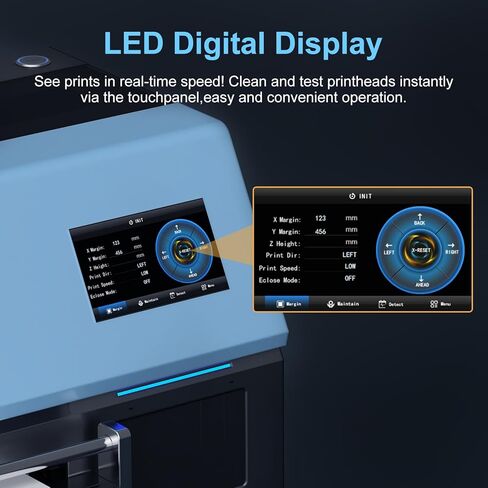 Explux A3 DTF Printer ، XP600 Turbo Printhead ، 2x أسرع الإخراج ، تصميم مضاد للكلوج+عرض متعدد الوظائف LED ، متوافق متعدد المواد ، حبر الهدايا لمدة عامين (طابعة+مسحوق Shaker+Heat Press+Filter) in Kuwait