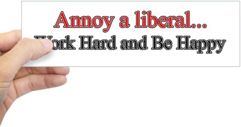 CafePress Annoy A Liberal... 10"x3" Rectangle Vinyl Bumper Sticker Car Decal in Saudi Arabia