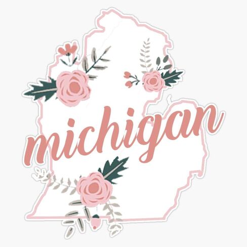Michigan Floral Sticker Decal Vinyl Bumper Stickers Waterproof 5" in Saudi Arabia