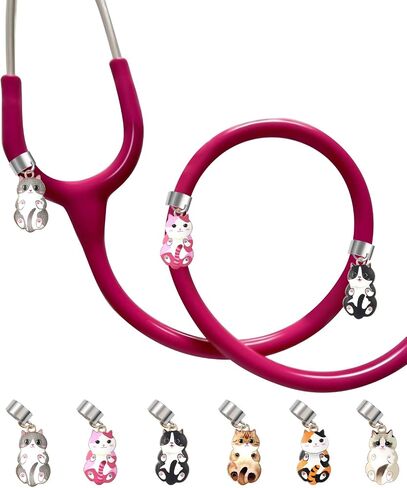 Plifal 6 Pieces Stethoscope Charms Tag for Nurse - Cute Skull Personalized Stethoscope Charms Accessories Fit for Littmann, Presents for Doctors, Student Nurse, Nursing Graduation in Saudi Arabia