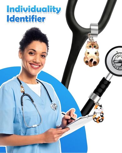 Plifal 6 Pieces Stethoscope Charms Tag for Nurse - Cute Skull Personalized Stethoscope Charms Accessories Fit for Littmann, Presents for Doctors, Student Nurse, Nursing Graduation in Saudi Arabia