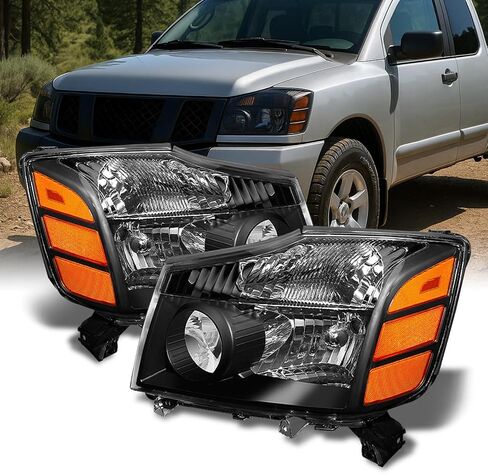 AKKON - For 04-15 Titan Pickup Truck 05-07 Armada Headlights Front Lamps Direct Replacement Pair Left + Right in Saudi Arabia