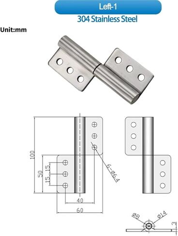 Removable Boat Shaped Perforated Hinge Thickened Load-Bearing Insertion Type 1Pcs(304 Right-2) in Saudi Arabia