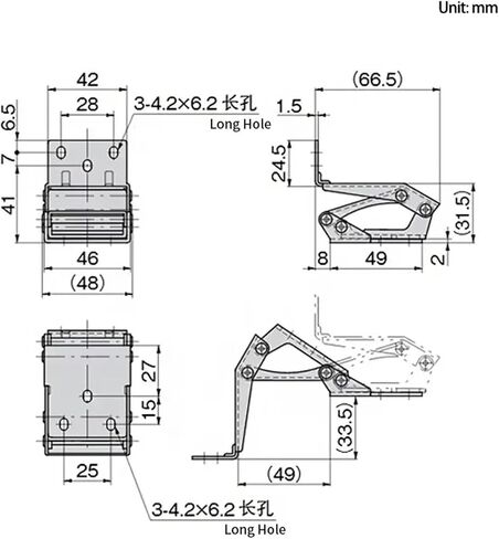 304 Stainless Steel Folding Cabinet Door Hinge 1Pcs in Saudi Arabia