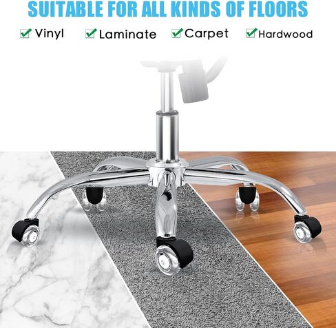 5Pcs 2Inch Office Chair Caster Wheels Swivel Rubber Soft Safe Rollers PU Transparent Furniture Wheel in Saudi Arabia