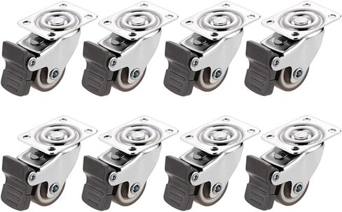 8Pcs Furniture Casters Wheels Soft Rubber Swivel Caster Silver Roller Wheel(Type 1,2 inch) in Saudi Arabia