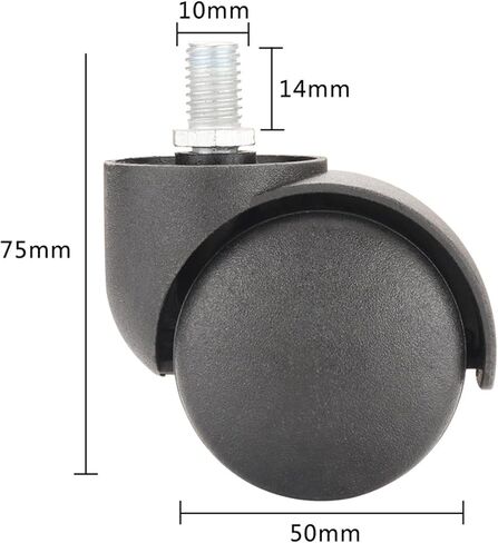 Universal Mute Caster 50KG Wheel 2 Inch Replacement Swivel Rollers 360 Degree Wheels Furniture 2Pcs in Saudi Arabia