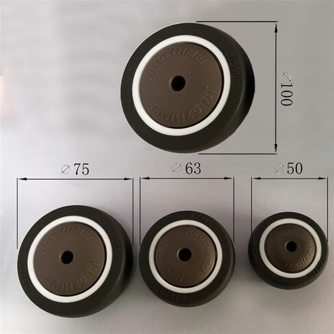 4pcs عجلات عجلات دوارة مطاطية مع فرامل لا توجد عجلات قابلة للضوضاء قابلة للضوضاء (النوع 1،3 بوصة) in Saudi Arabia