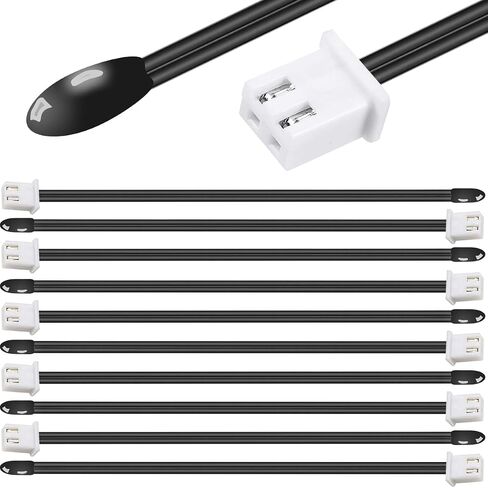 مسبار درجة حرارة الثرمستور 10 PCS مع XH2.54-2p Plug 3950 B قيمة استشعار مؤقتة للإبوكسي 15.7 بوصة لثلاجة مكيف الهواء ، الفريزر ، ترموستات (40 سم) in Saudi Arabia