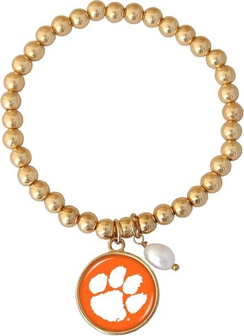 Clemson Tigers Diana Gold and Pearl Stretch Bead Bracelet Jewelry CU in Saudi Arabia