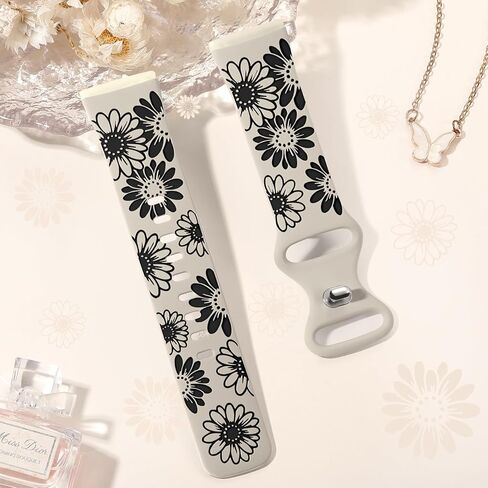 أشرطة حرارة الشمس ، فرق محفورة متوافقة مع Fitbit Sense/Sense 2/Versa 3/Versa 4 Gen Men ، Flate Flower Sport Flower Watch Bresponds Brishbands in Saudi Arabia