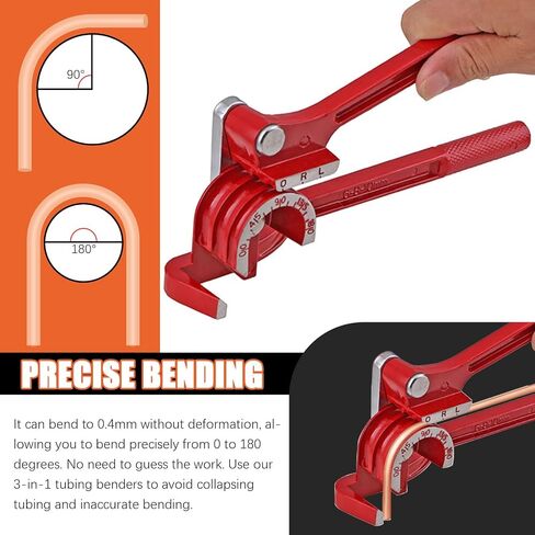 9Pcs Flaring Tool and Tube Bender, 1/2" 7/16" 3/8" 5/16" 1/4" 3/16" 5/8" Line Flaring Tools and 3 In 1 Copper Bender 1/4" 5/16" 3/8" Manual Tubing Bender for Pipe Copper Brass Aluminum in Kuwait