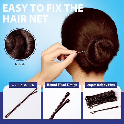 Teenitor 50pcs 24 '' Hair Nets for Food Service Work ، للجنسين ، المهنيين ، الأعمار المختلفة ، شبكة الشعر ، البني ، الصلبة ، النايلون ، كبيرة ، حديثة ، سحب in Kuwait