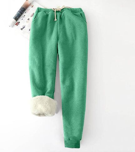 SHOPESSA Fleece Lined Leggings Women Soft Stretchy Sweatpants High Waist Lounge Pants with Pockets Thermal Warm Winter Tights in Kuwait
