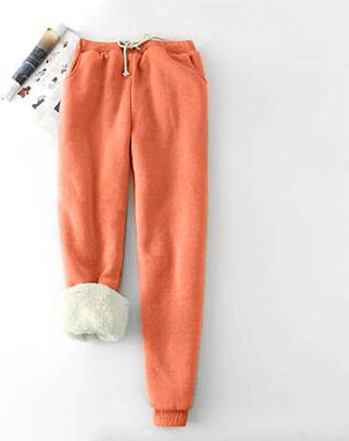 SHOPESSA Fleece Lined Leggings Women Soft Stretchy Sweatpants High Waist Lounge Pants with Pockets Thermal Warm Winter Tights in Kuwait