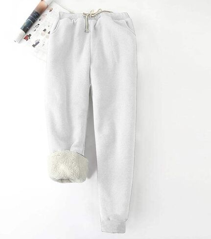 SHOPESSA Fleece Lined Leggings Women Soft Stretchy Sweatpants High Waist Lounge Pants with Pockets Thermal Warm Winter Tights in Kuwait