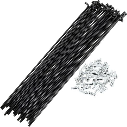 1 Set Universal Bicycle Spokes 12G 203mm Length Bike Wheel Spokes Nipple Black Carbon Steel in Saudi Arabia