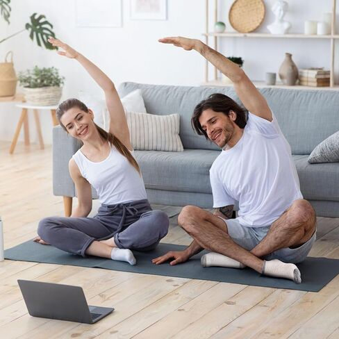 Men's Non Slip Yoga Socks Anti Skid Pilates Grip Socks 4 Pairs, Barre, Floor, Fitness Hospital Slipper Sock in Kuwait