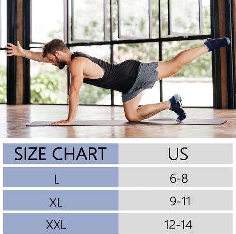 Men's Non Slip Yoga Socks Anti Skid Pilates Grip Socks 4 Pairs, Barre, Floor, Fitness Hospital Slipper Sock in Kuwait