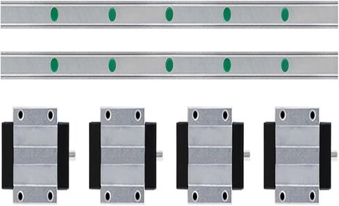 HGR20 HGR15 HGR25 Square Linear Guide Rail 2PC+4PCS HGH20CA/HGW20CC HGH15CA FLANG SLIDE BLOCK (2RAIL 4HGH20CA ، 1200MM) in Kuwait