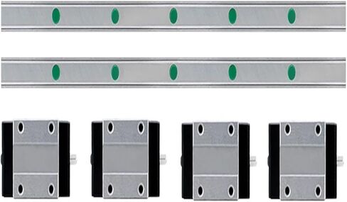 HGR20 HGR15 HGR25 Square Linear Guide Rail 2PC+4PCS HGH20CA/HGW20CC HGH15CA FLANG SLIDE BLOCK (2RAIL 4HGH20CA ، 1200MM) in Kuwait