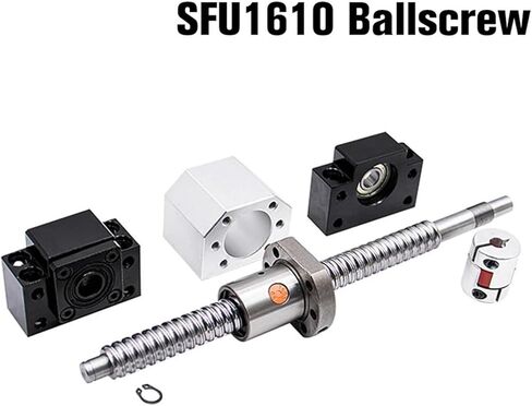 1Pcs 16mm Lead 10mm 1610 Rolled BallScrew with SFU1610 Single Nut + BKBF12 End Support + DSG16H Housing + Coupling(1100) in Kuwait