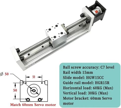 1pcs عرض 60 مم دليل خطي فردي الجدول المنزلق lectral wheel table sfu1605/1610 كرات 50-1200 مم محور خطي x-y-z (SFU1605-300mm) in Kuwait