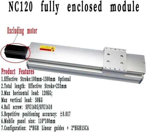 وحدة الجدول الخطي المسمار ثلاثي المحاور 120 مم واسعة مستقرة بالكامل دقة غبار دقة Workbench SFU1605/1610 (57 شريحة محرك ، SFU1610-800MM) in Kuwait