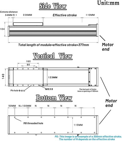مقاوم للماء ومقاوم للتربة 140 مم عريش طاولة منزلق مغلقة بالكامل 180 كجم 4*EGH20CA SLIDER 2*EGR20 RAIL SFU2005/2010 (SFU2005-1000) in Kuwait