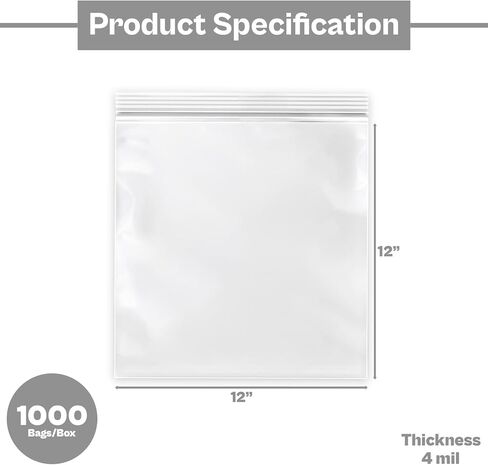 أكياس سستة 12 "× 12" 4 ملحها باجي كبير 12x12 أكياس بولي قابلة للاستمتاع 1000 عدد in Saudi Arabia