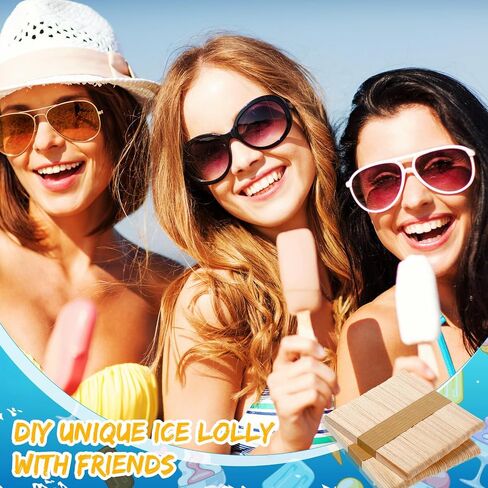 600 Pcs Ice Lolly Sticks and Bags Set, Clear Lolly Plastic Bags Ice Cream Sticks for Food Self Adhesive Bag Wrappers for DIY Supplies, 4.49 Inch, 8.27 x 3.15 Inch in Saudi Arabia