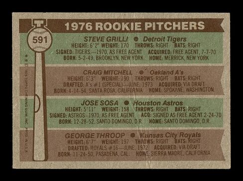 كريج ميتشل وستيف جريلي موقعة 1976 Topps Card #591 (Crease) SKU #166938 - Baseball Slabbed Cards in Saudi Arabia
