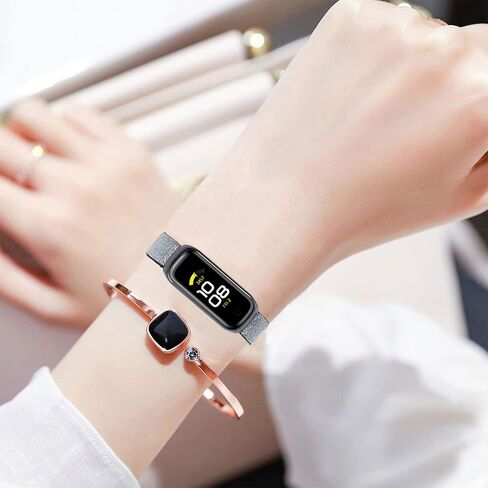 Nigaee Genuine Leather Bands & Elastic Nylon Bands Compatible with Samsung Galaxy Fit2, Soft Sport Breathable Straps for Women Men,Replacement Wristband Accessories for Samsung Galaxy Fit2 in Saudi Arabia