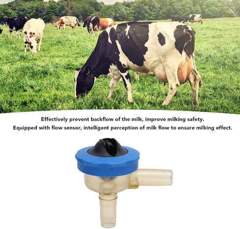 PSU AIR AUT OFF VALVE COW MLIMKING MACHER VALVE VALVE مع مستشعر التدفق الذكي لمعدات حلب مزرعة الألبان ، مواد PSU صحية متينة 107x105mm (أسود) in Saudi Arabia