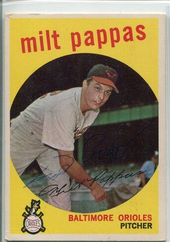 Milt Pappas تم توقيعه 1959 Topps Card - بطاقات موقعة بالبيسبول in Saudi Arabia