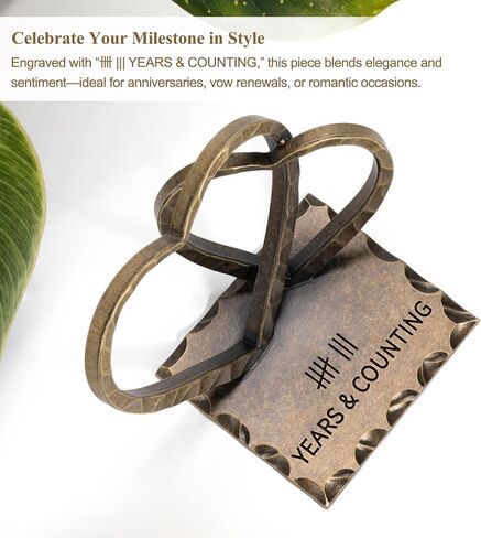 Vastsea 10 Year Anniversary Wedding Gifts for Him Her - 10th Anniversary Tin Gift for Wife Couples Husband, Hearts Sculpture Home Decor & Card & Gift Box in Saudi Arabia