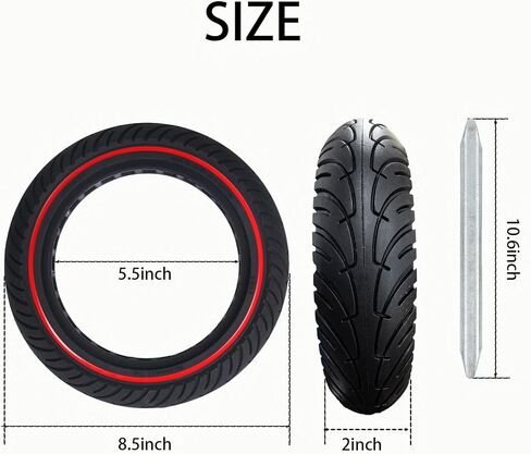 50/75-6.1 Scooter Tire, 2pcs 8 1/2 x2 Solid Tires, Replacement Wheel Compatible with All 8.5inch Scooter Tires in Kuwait